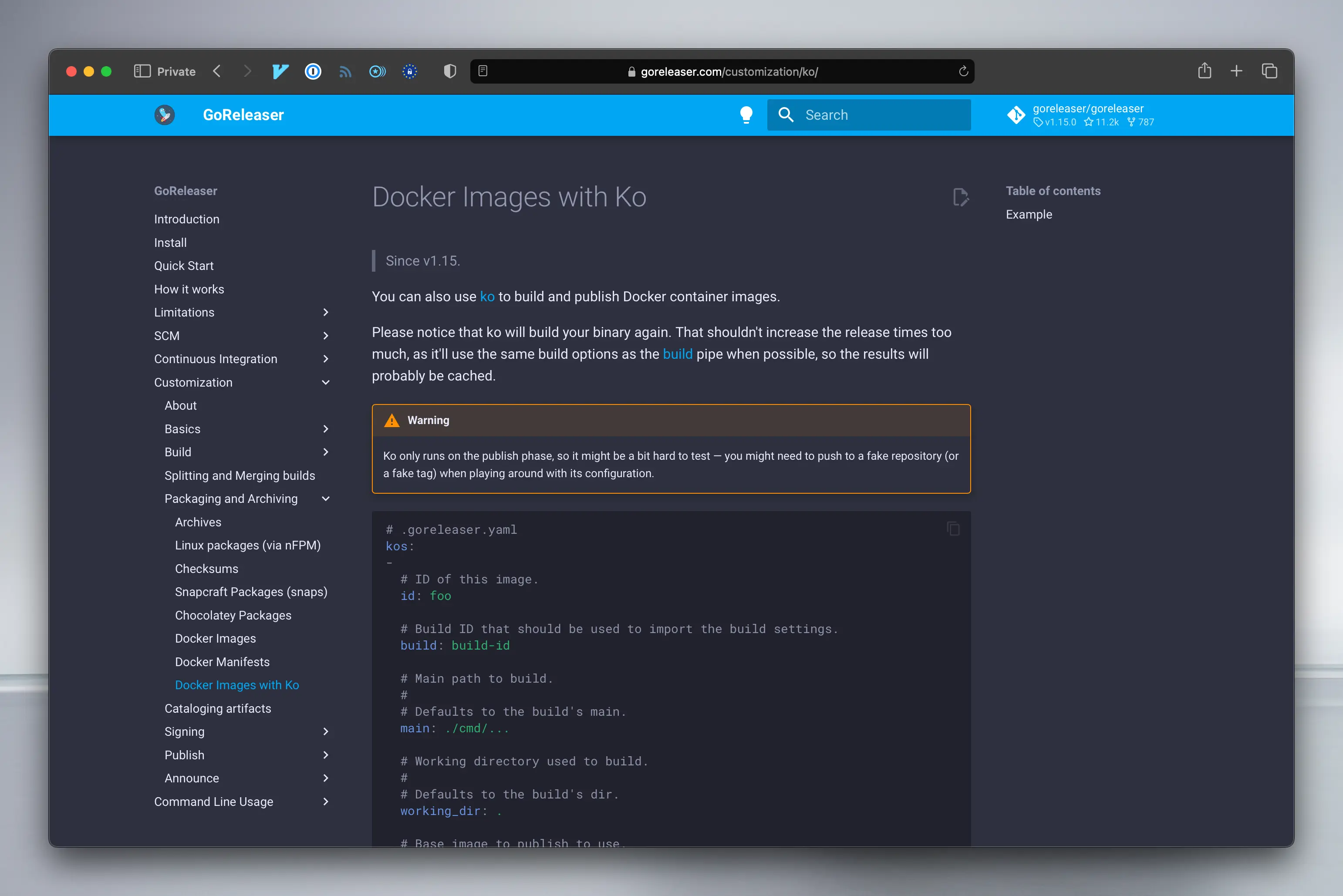 GoReleaser’s Ko integration documentation
