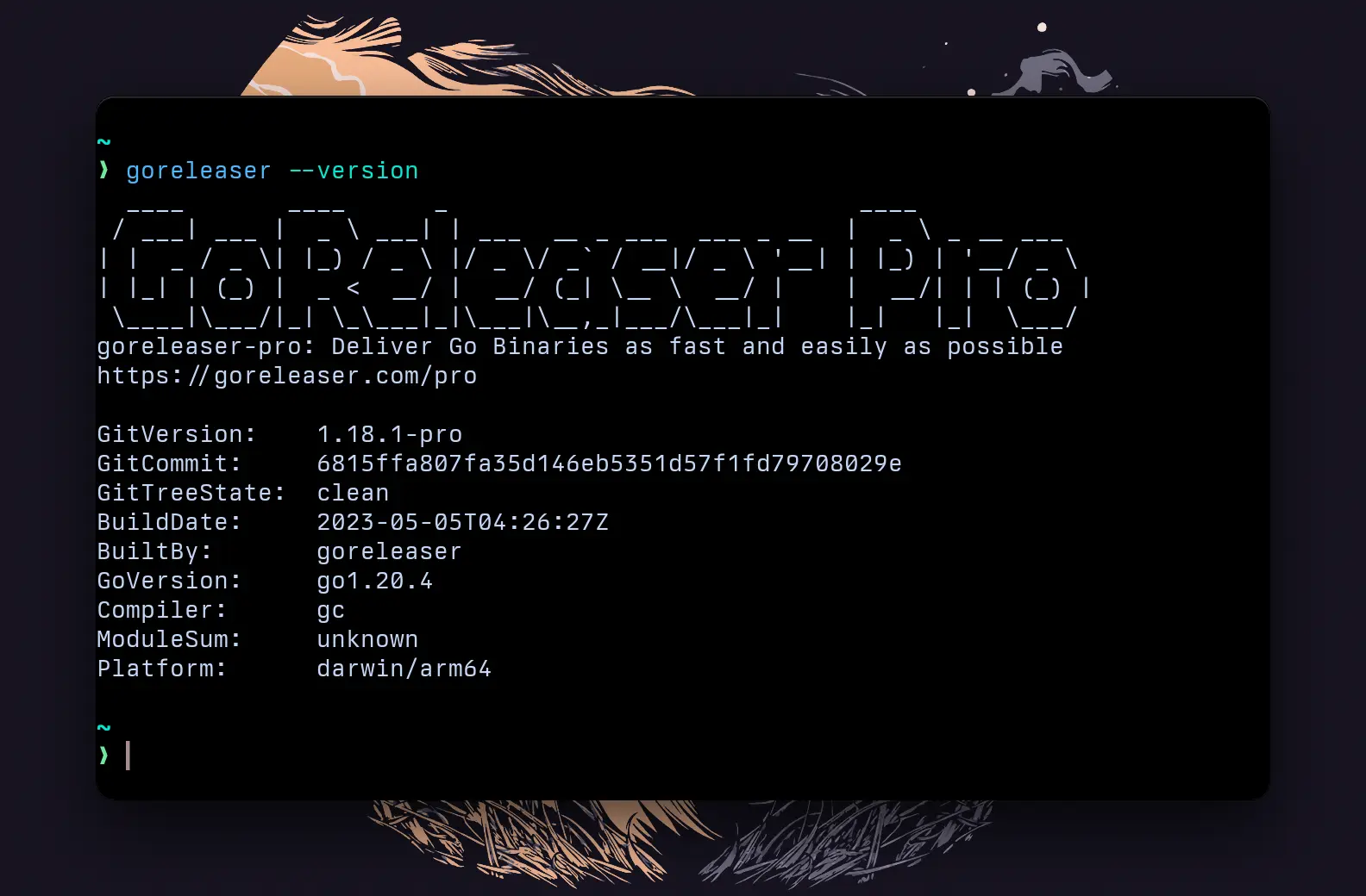 new goreleaser -v output (pro)